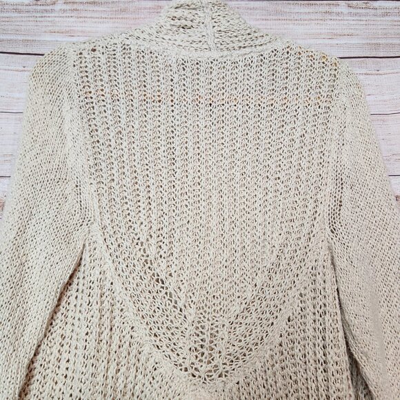 Anthropologie Sirretta Cardigan With Lace Trim Knitted & Knotted Women's Size L - Picture 14 of 16